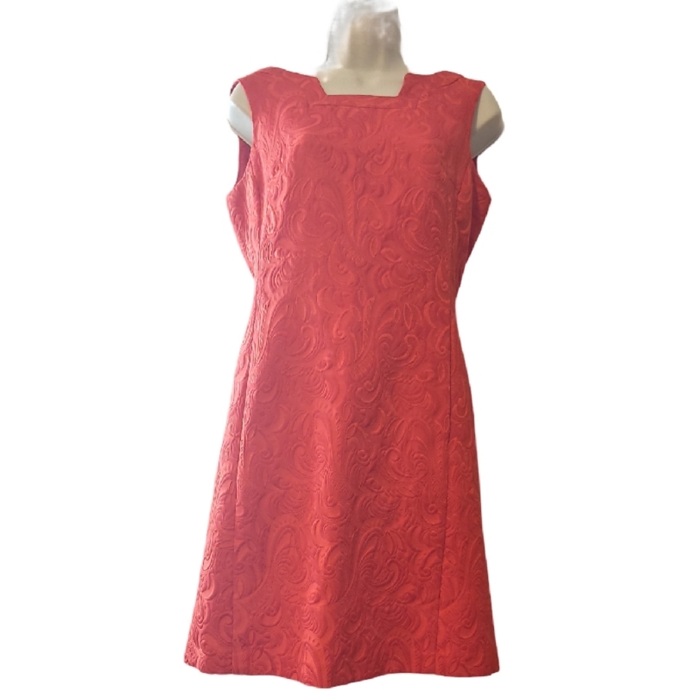 Kim Rogers Orange Sleeveless Pocket Dress